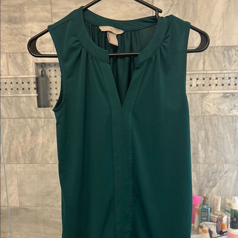 Sleeveless Teal Blouse